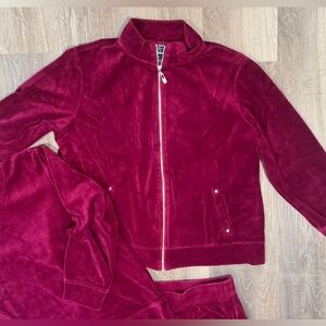 Karen Scott Sport 3 Piece Velour Set in Deep Wine